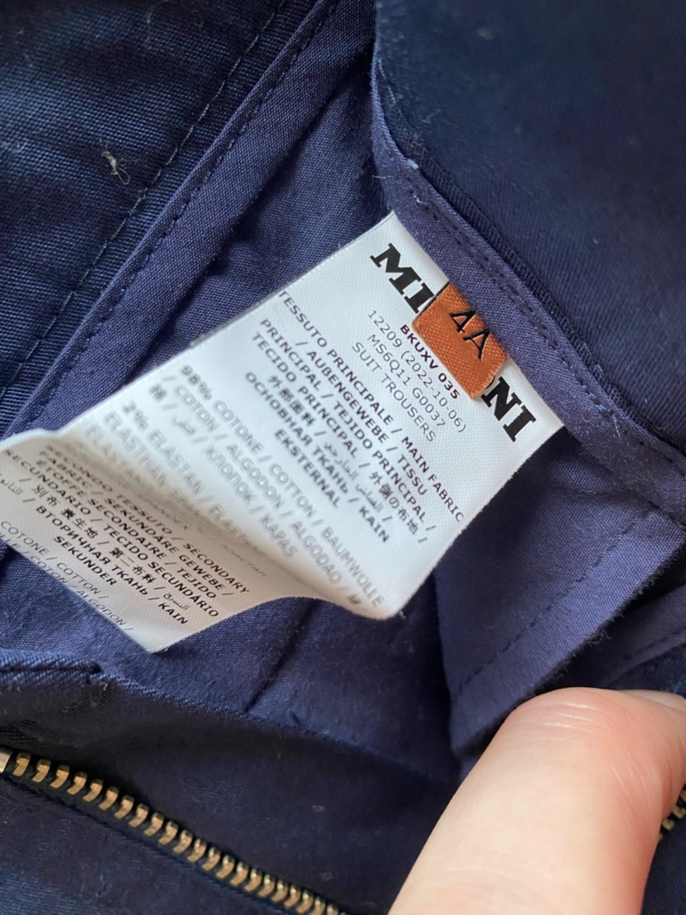 Designer Navy Straight-Leg Pants - Picture 4 of 6
